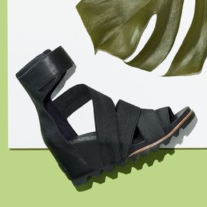 Sorel Joanie Gladiator II wedge sandal 8 black